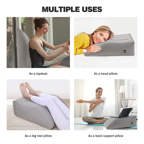 Cojín Inflable Para Levantar Piernas, Almohada Para Culo Color Gris