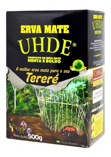 Pack C/12 Unid Erva Mate Tereré Uhde Sabor Boldo Com Menta