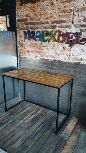 Imagen 4 de 4 de Escritorio Mesa Industrial 120x60 Hierro Madera 20/20