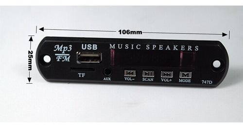 ` Modulo Reproductor De Audio Mp3 Usb Bluetooth Radio Aux Tf