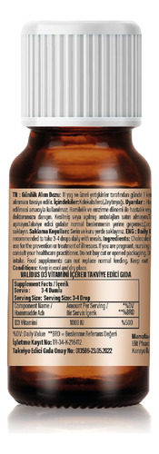 Validus Gotas Vitamina D3 10 Ml Suplemento Natural