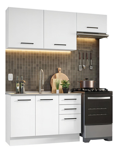 Cocina Integral Completa Modular Madesa Agata 180cm 09 Colar Blanco