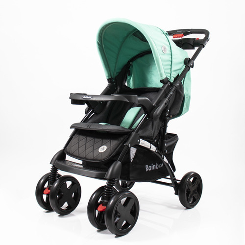 Carrinho de bebê de paseio travel system Rainbow Adagio travel system verde com chassi de cor preto
