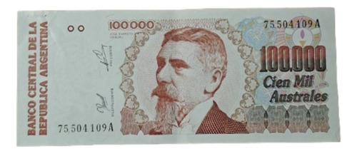Bottero N 2891 Billete 100000 Australes. Excelente (Usado)