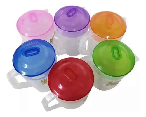 Jarra De 4 Litros De Plastico Resistente Con Tapa Set 2 Pzas Color