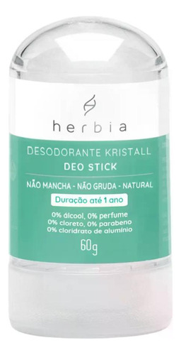 Kit Desodorante Herbia Kristall Com 3 Un De 60g Cada