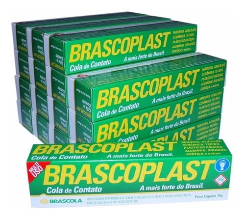 Caixa Cola De Contato Brascoplast 75g - Brascola 16 Unidades