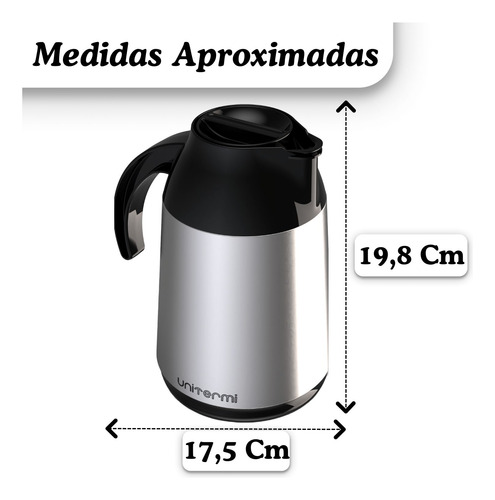 Garrafa Térmica Inox 600ml Berlim Café Leite Água - Unitermi