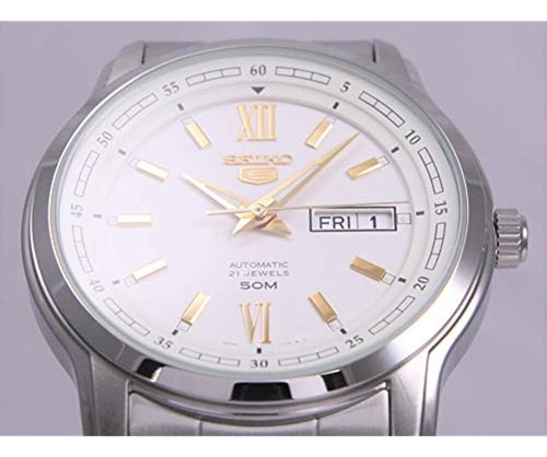 Seiko 5 Snkp15 K1 Plateado Con Esfera Blanca Reloj Analógico