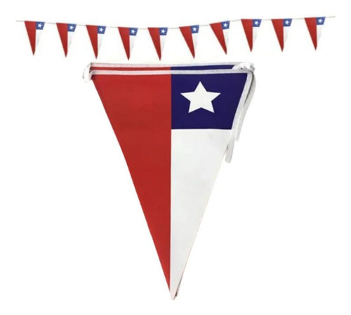 Banderines Chile Triangular Fiestas Patrias 8mts