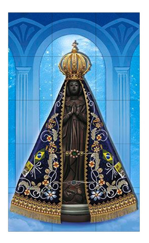 Quadros Decorativos Católico Mosaico Em Azulejo Ultra Brilho Cor Nossa senhora aparecida