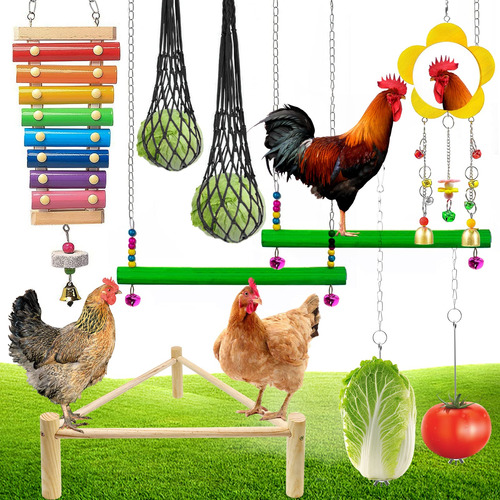 Paquete De 9 Juguetes De Pollo, Accesorios De Gallinero, Con