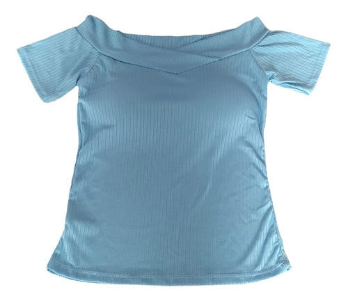 Blusa Canelada Com Bojo Transpassada Camiseta Cropped