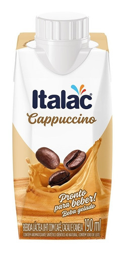 Bebida Láctea Cappuccino Italac 190ml - Kit Com 3