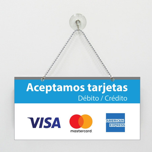 Letrero Aceptamos Tarjeta Crédito Débito Visa Mastercard Ame