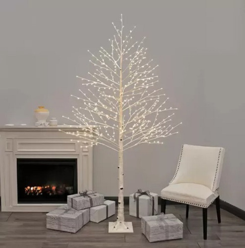 Árbol De Ábedul Con 280 Luces Led 2.1m Navidad Envio Gratis!