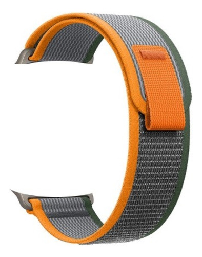 Pulseira Nylon Loop Trail Compatível W68+ Ultra Series 8 Cor Laranja/verde 42 Ao 49mm