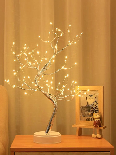 Lámpara De Noche Led De Abedul Para Mesa Y Árbol Bonsái.