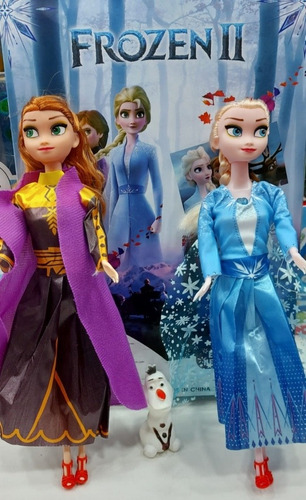 Muñeca Frozen Ana Y Elsa Cantan Libre Soy Español Simil 30cm