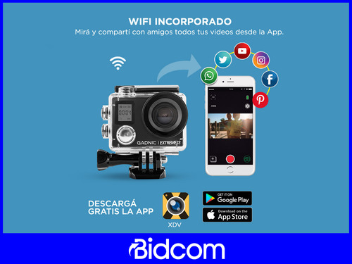 Imagen 5 de 10 de Camara Para Deportes Gadnic 4k Pantalla Touch Sumergible 30m