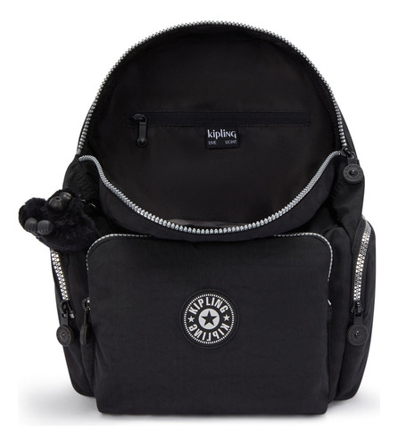 Mochila preta feminina Kipling City Zip S