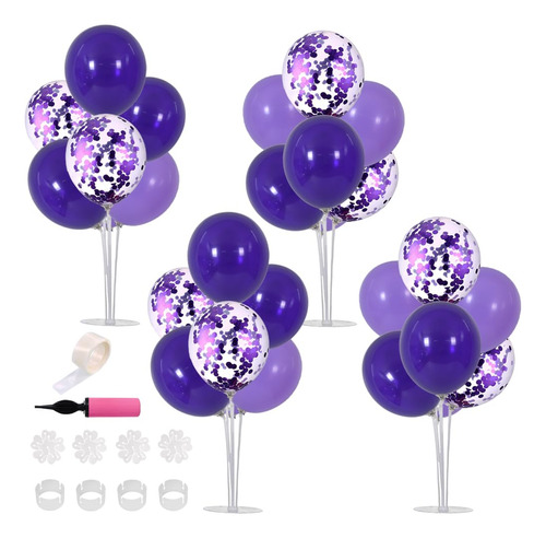 Toniful - Decoracion De Mesa Con Globos Morados, 2 Set Lavan