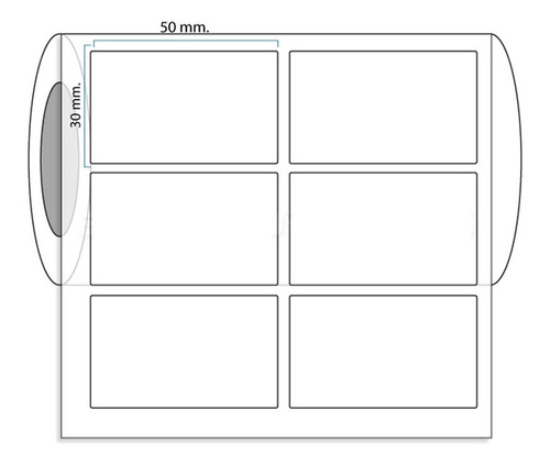 Rollo Etiquetas Termicas 30 X 50 Mm. 2000 Etiquetas Ev1898
