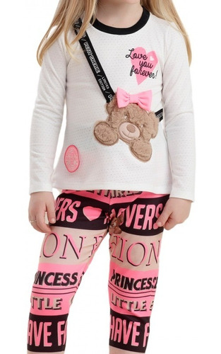 Imagem 3 de 4 de Conjunto Infantil Petit Cherie Teddy Baby Rosa 20256