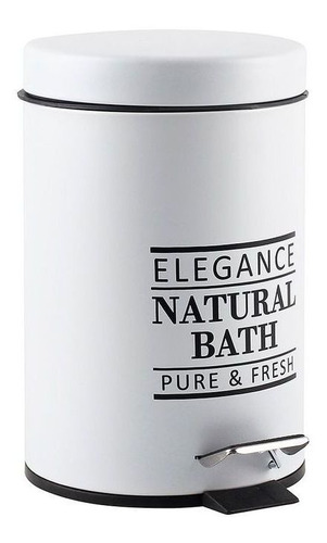 Basurero Pedal 3l Elegance Blanco