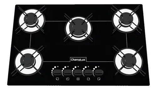 Cooktop 5 Bocas Chamalux Ultra Chama Bivolt Trempe Aramada