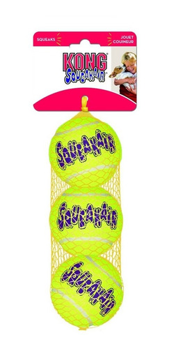 Imagen 1 de 9 de Kong Squeak Air Balls Medium Juguete Pelota Perro Pack X3-