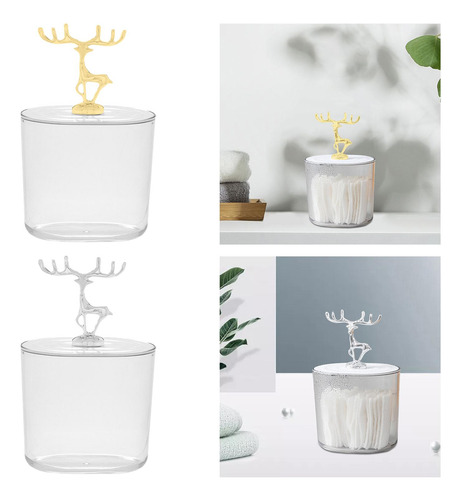 Soporte De Almohadilla De Algodón Cosmético De 2 Piezas