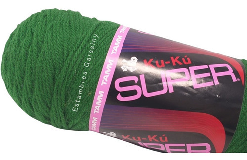 Estambre Ku-ku Super Tubo De 200 Gramos Color Verde Navidad