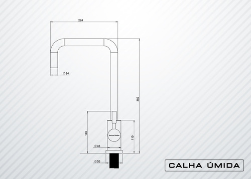 Imagem 4 de 6 de Torneira Misturador Monocomando Calha Úmida Inox Escovado