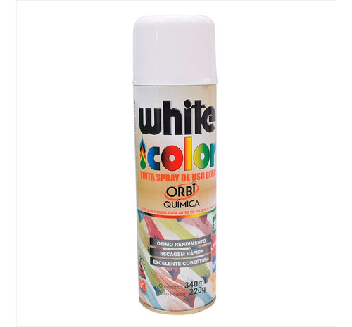 Tinta Spray Branco Fosco White Color 340ml 6 Unidades