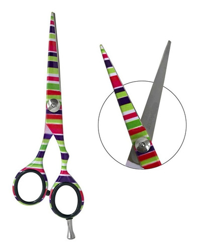 Tijera De Corte Peluqueria Filo Navaja 55 Rainbow