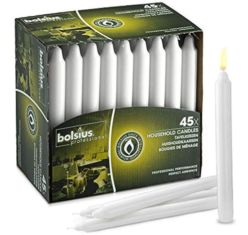 Bolsius - Velas Blancas Rectas Sin Perfume, Paquete De Velas