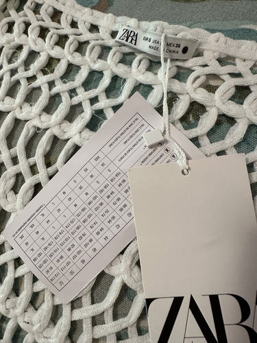 Zara Vestido Macramé Blanco Talle S /m