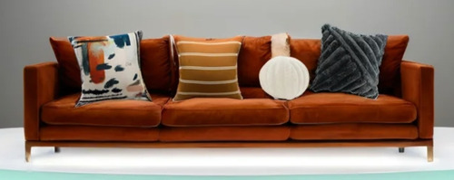 Set 4 Cojines Decorativos 45 Cm Relleno Cierre Sala Cama Naranja Oscuro Diferentes Diseños