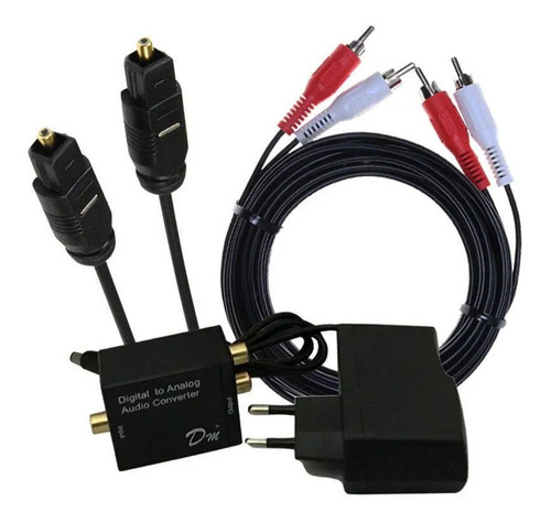 Adaptador Conversor Audio Toslink Optico Analogo Rca + Cable