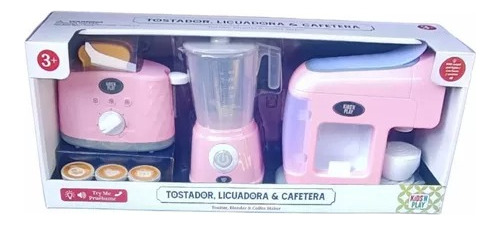 Set De Cocina Licuadora, Tostador, Cafetera De Juguete