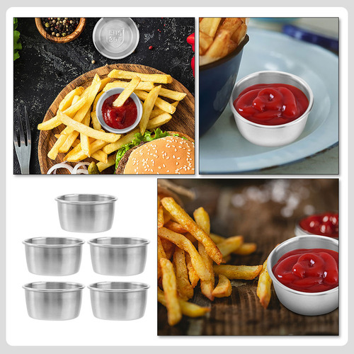 5 Unidades De Salsas De Acero Inoxidable, Tazas Para Salsas