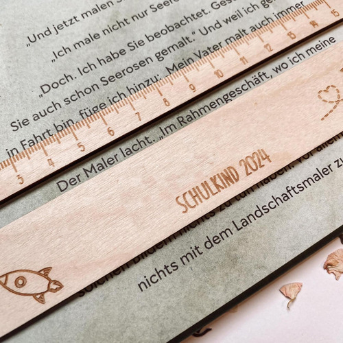 Regla De Madera Con Dibujos Animados, Accesorios De Regalo