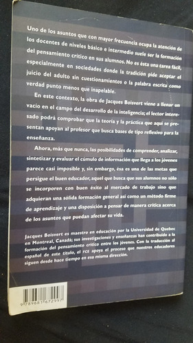 La Formacion Del Pensamiento Critico Jacques Boisvert Fce (Usado)