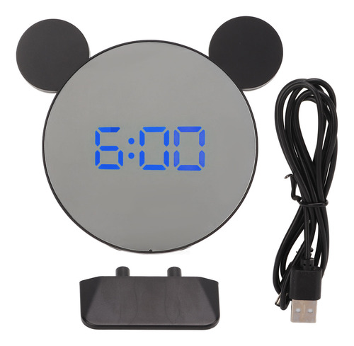 Mirror Clock Alarm 2, Ajuste De Brillo, Diseño De Oreja, Led
