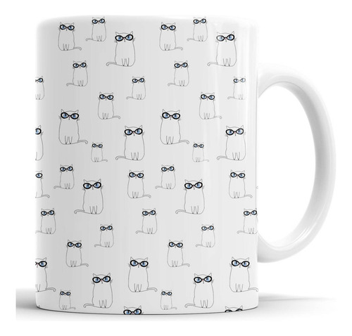 Taza Gatitos Con Gafas - Cerámica Importada