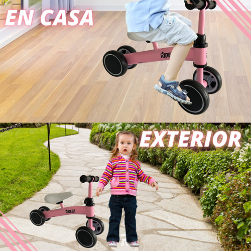 Rideez C Montable Bici Bebe Bicicleta Equilibrio sin pedal Baby Bike Balance Entrenadora Nino Niña Color Rosa