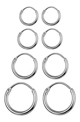 Kit Mix De Brincos Para Cartilagem Orelha Argola Prata