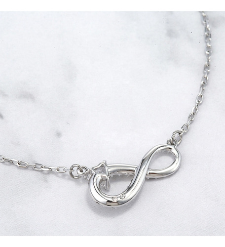 Collar De Cristal De Moda Blanco Swarovski Infinity Series