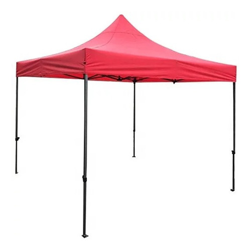 Toldo Plegable 3x3 Metros Lona Engomada Impermeable Rojo 